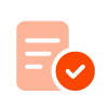 Orange Doc Checkmark Icon