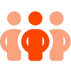 Orange people standing next to each other icon