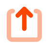 Orange box with an up pointing arrow in the middle icon