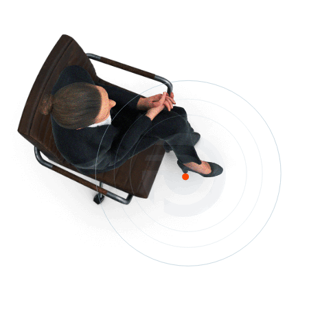 Aerial View of Woman in Office Chair Graphic