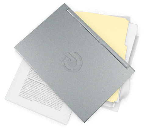 A laptop and legal documents